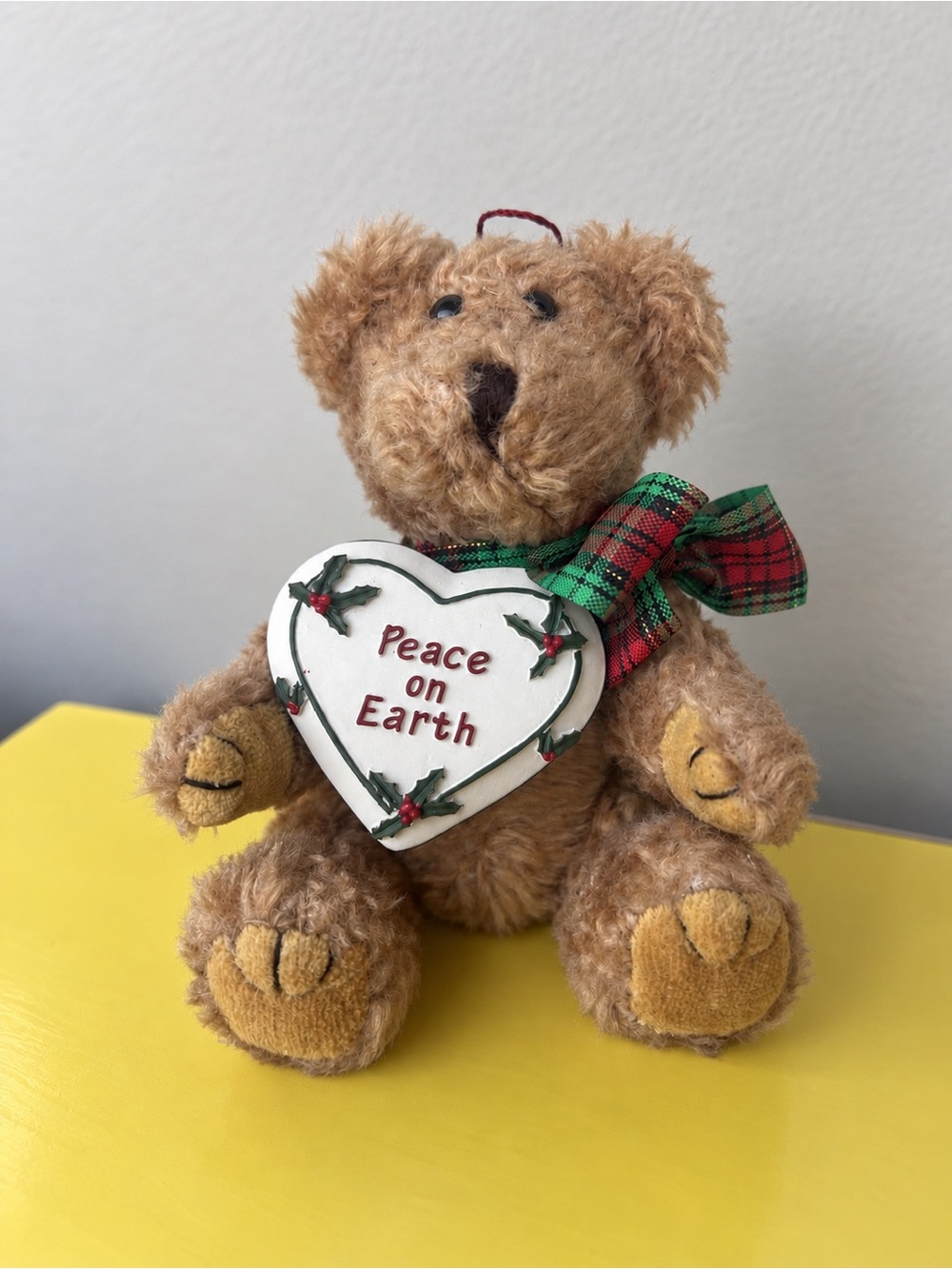 Teddy Bear Ornament 5" Plush Stuffed Peace On Earth Heavenly Monarch Creation
